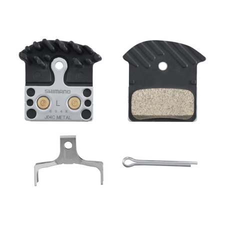 SHIMANO Plaquettes en métal J04C-MF avec ailette et ressort avec goupille fendue (paire)
