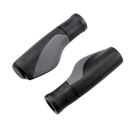 OPTIMIZ poignée vélo 130mm ergonomique noir/gris avec bouchons
