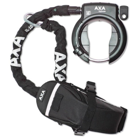 AXA Defender Antivol cadre + chaîne RL 100 + sacoche outdoor sur carte