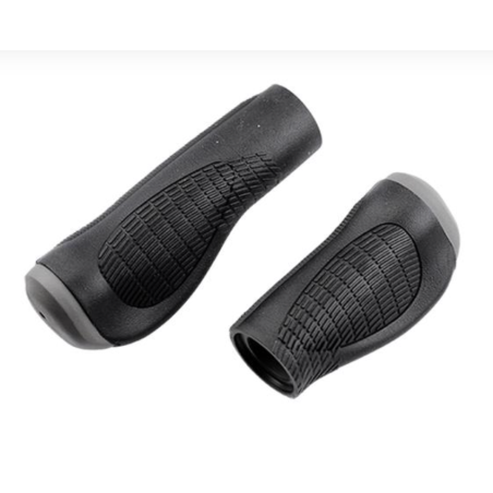 ATOO POIGNEE VELO CAOUTCHOUC RUBBER ERGONOMIQUE NOIR / GRIS 125MM / 90MM