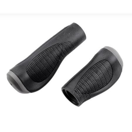 ATOO POIGNEE VELO CAOUTCHOUC RUBBER ERGONOMIQUE NOIR / GRIS 125MM / 90MM