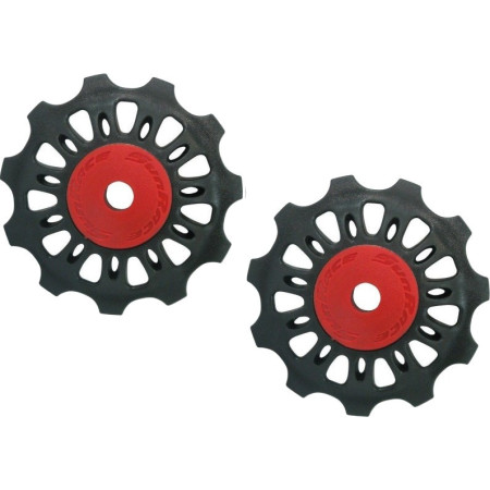 SunRace galets de dérailleur 8 / 9V 11 dents 2 pièces noir/rouge